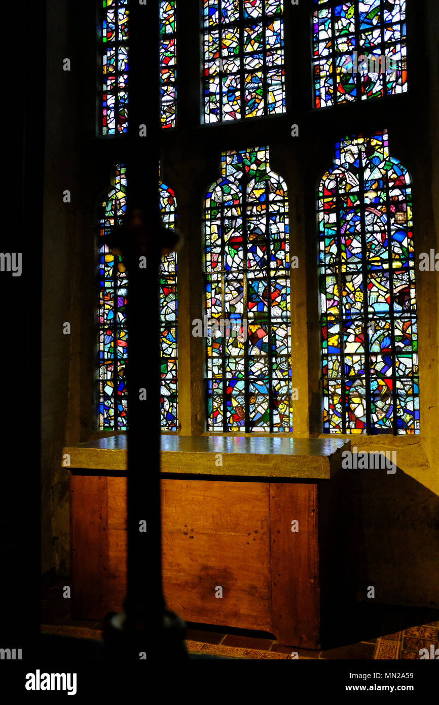 The Tower of London Medieval stained glass window inside the Medieval