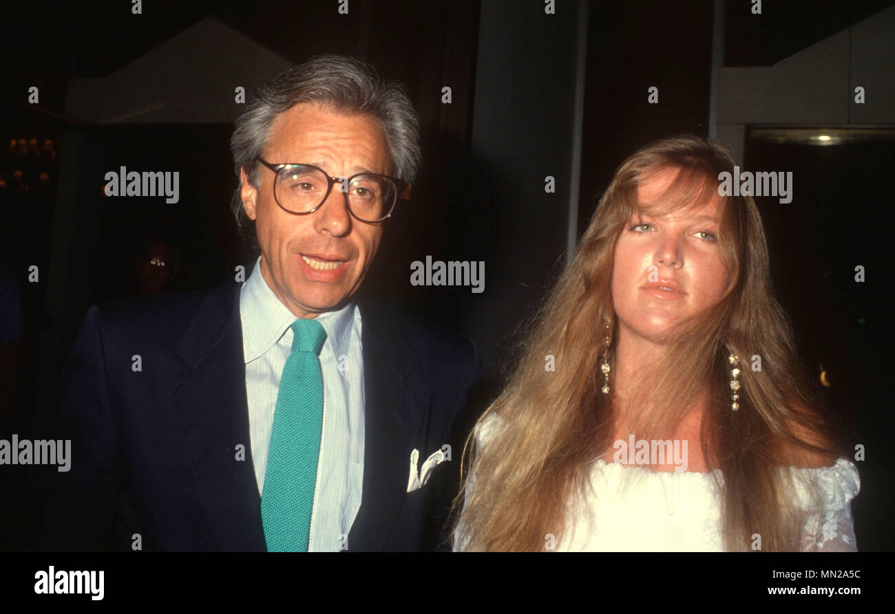 CENTURY CITY, CA  - JULY 28: (L-R) Director Peter Bogdanovich and wife Louise Stratten attend Golden Boot Awards on July 28, 1990 at the Century Plaza Hotel in Century City, California. Photo by Barry King/Alamy Stock Photo Stock Photo