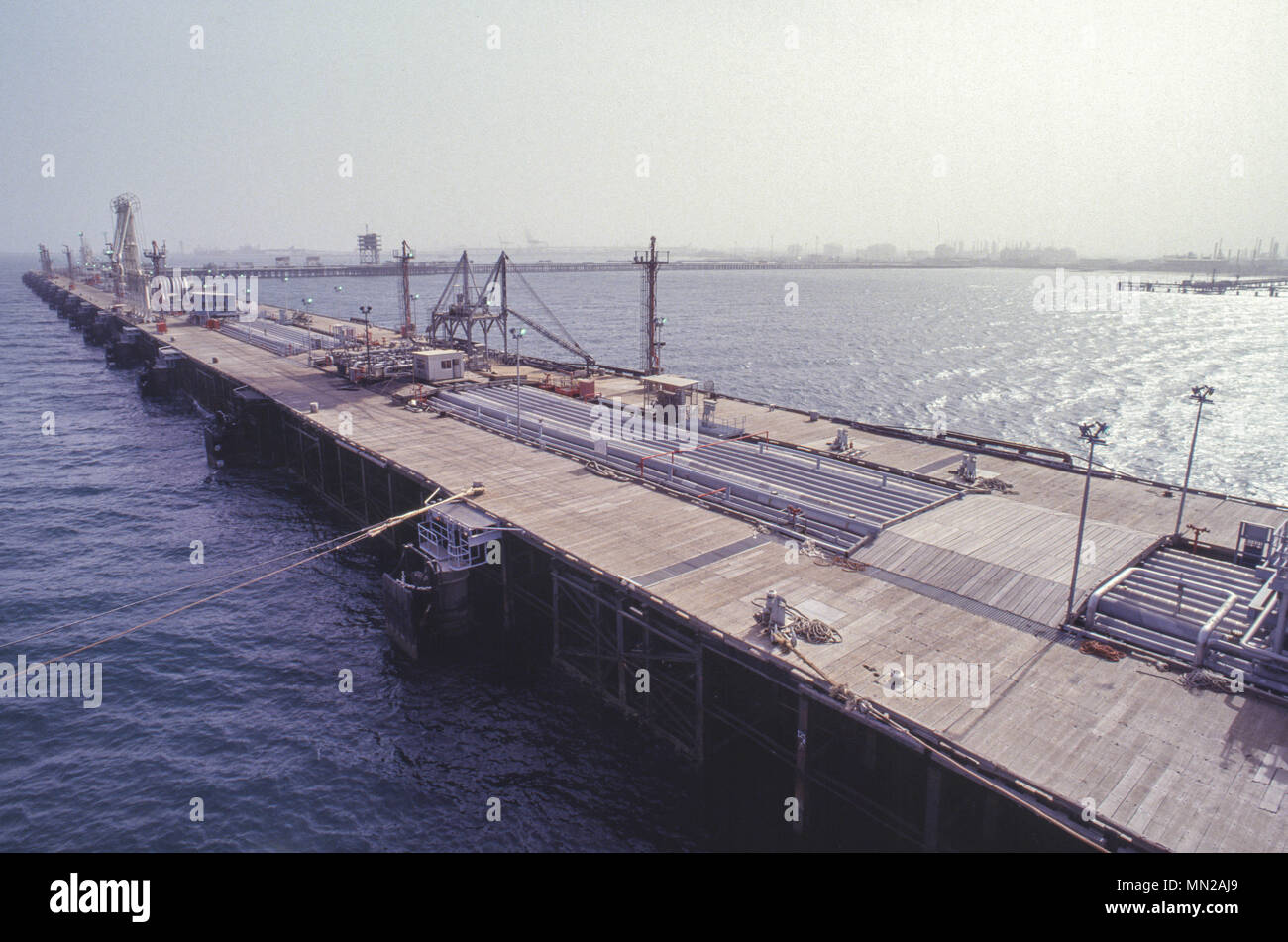 Mina Al Ahmadi Refinery and oil exporting terminal, 45 km south of Kuwait City is the main