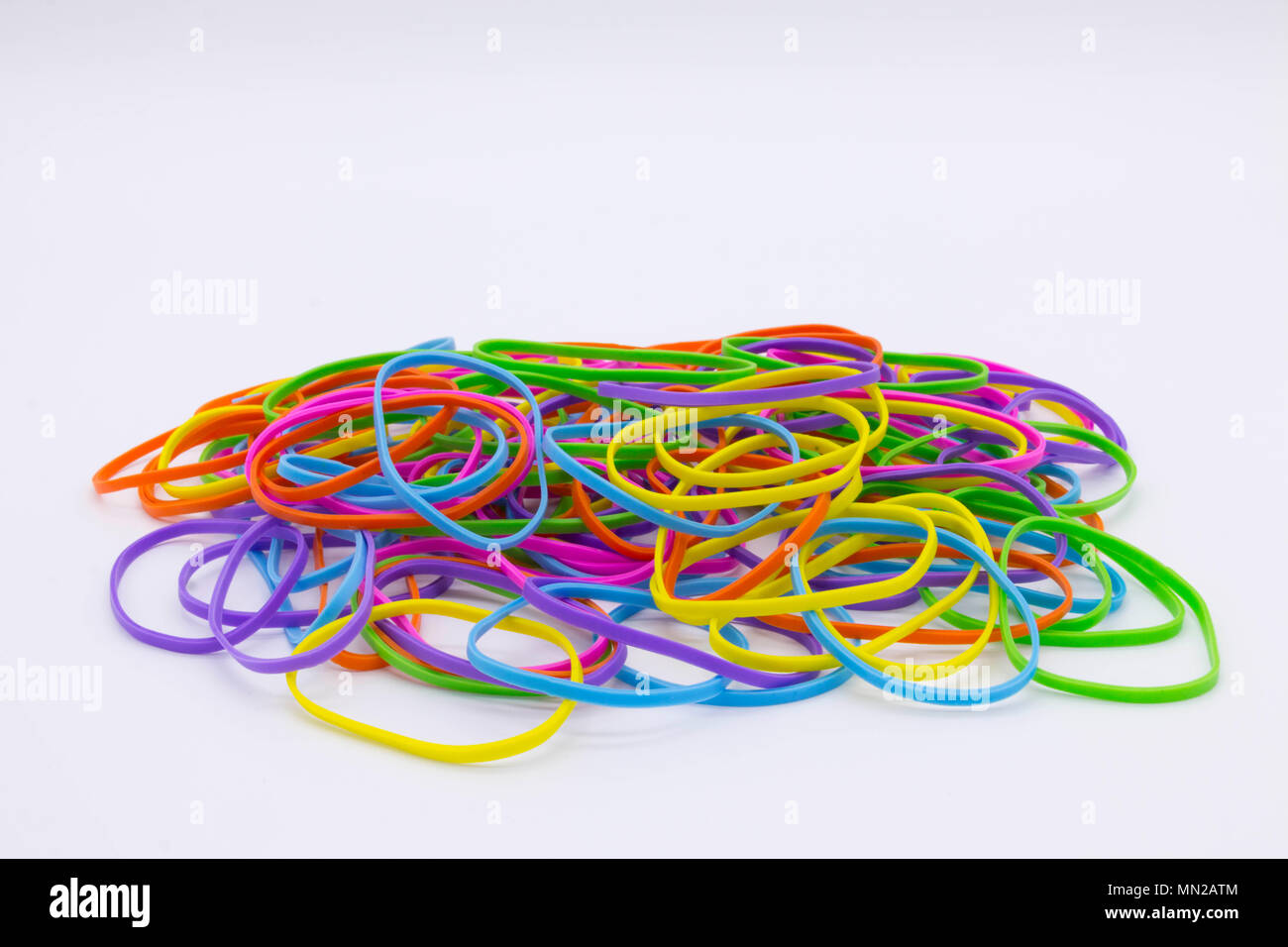 Colorful neon elastic / rubber bands Stock Photo Alamy