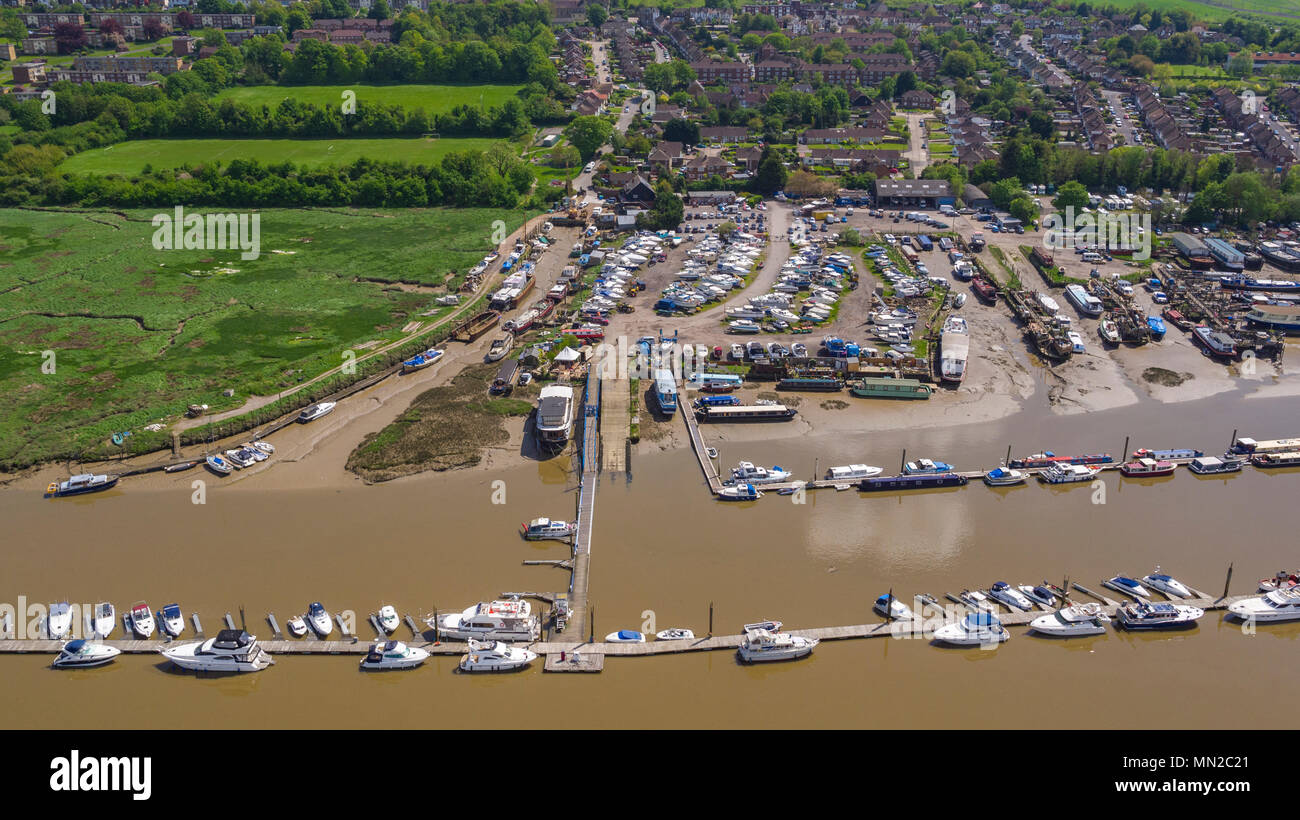 Aerial view of Medway Bridge Marina, Strood, Kent, UK Stock Photo Alamy