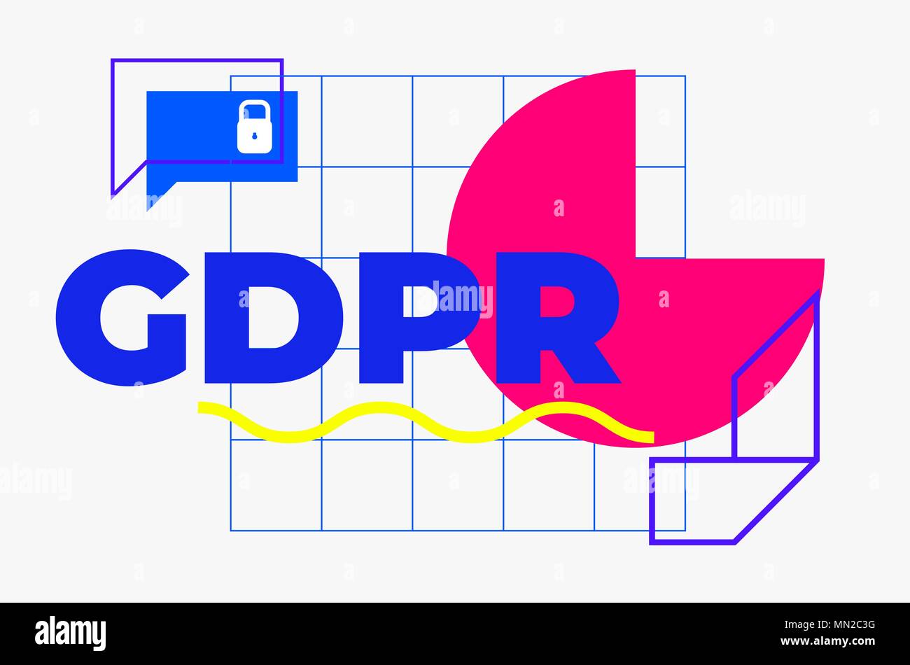 General Data Protection Regulation Abstract Geometric Design Stock Vector
