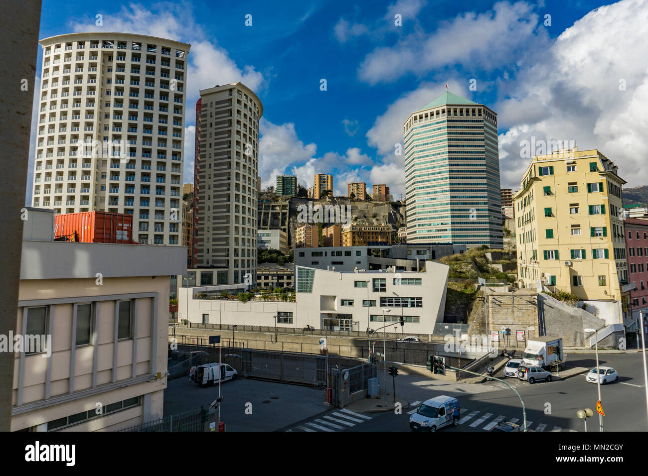 Detail from the strets of Genoa, Italy. Genoa is sixth largest city in Italy. Stock Photo