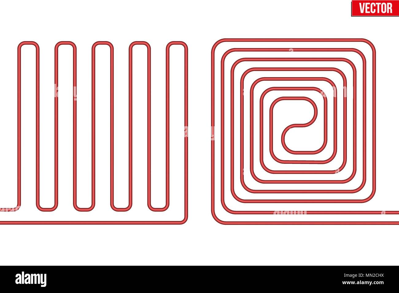 Underfloor heating system Stock Vector