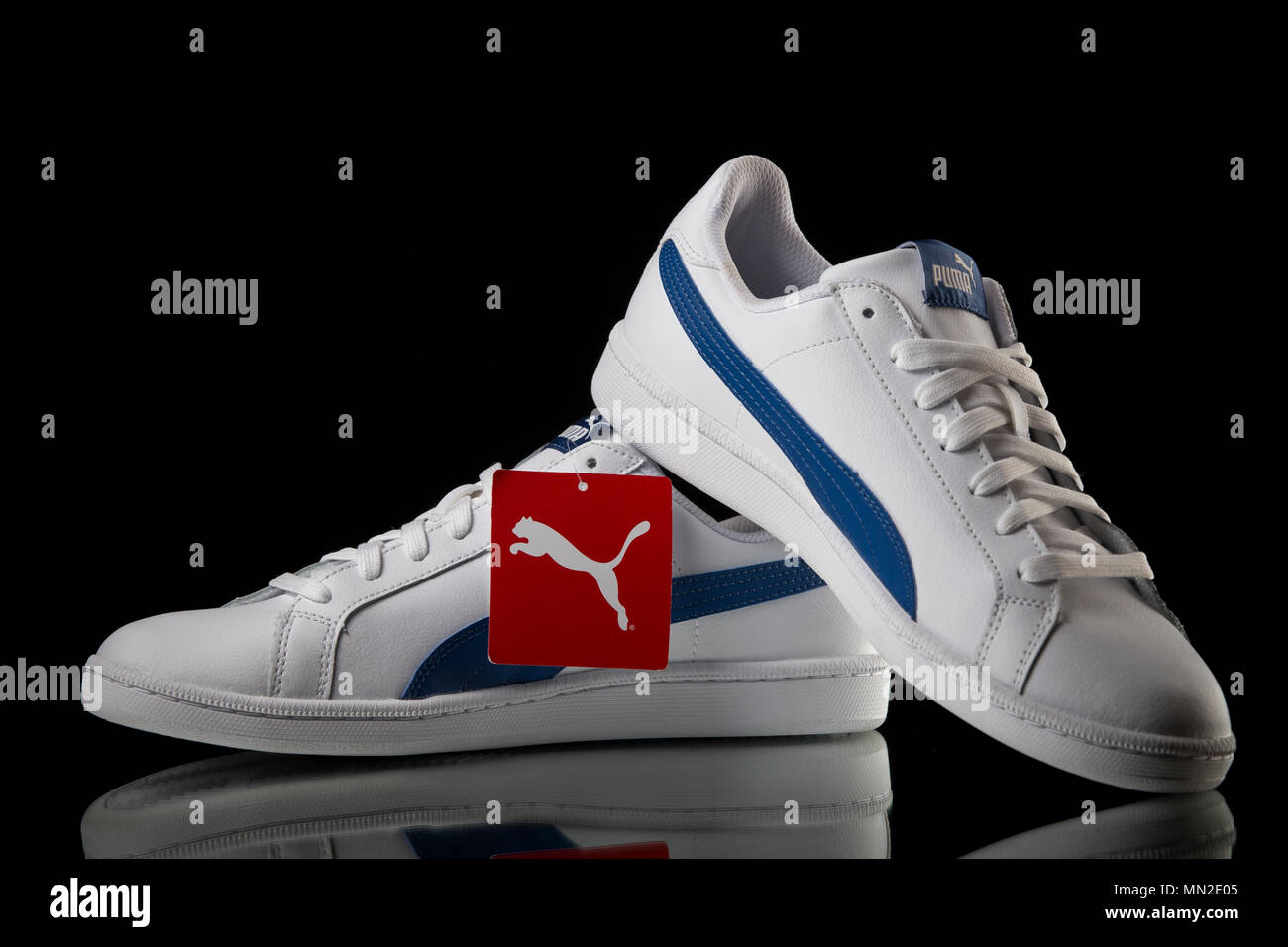 Portugal - May 12, 2018: Puma Classic Sneaker. Puma, multinational company.  Isolated Product. Product shots Stock Photo - Alamy