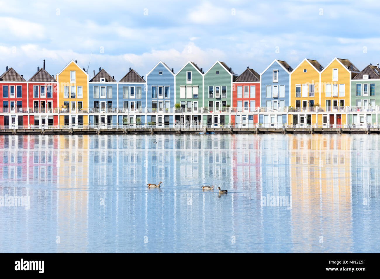 Houten, Netherlands Traditional dutch houses on canal Stock Photo Alamy