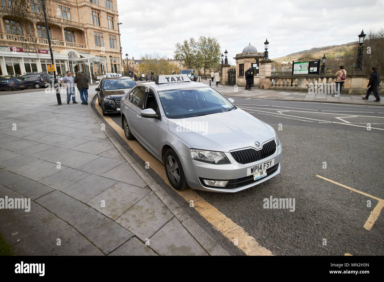 Bath and North East Somerset taxi cab rank on grand parade orange grove
