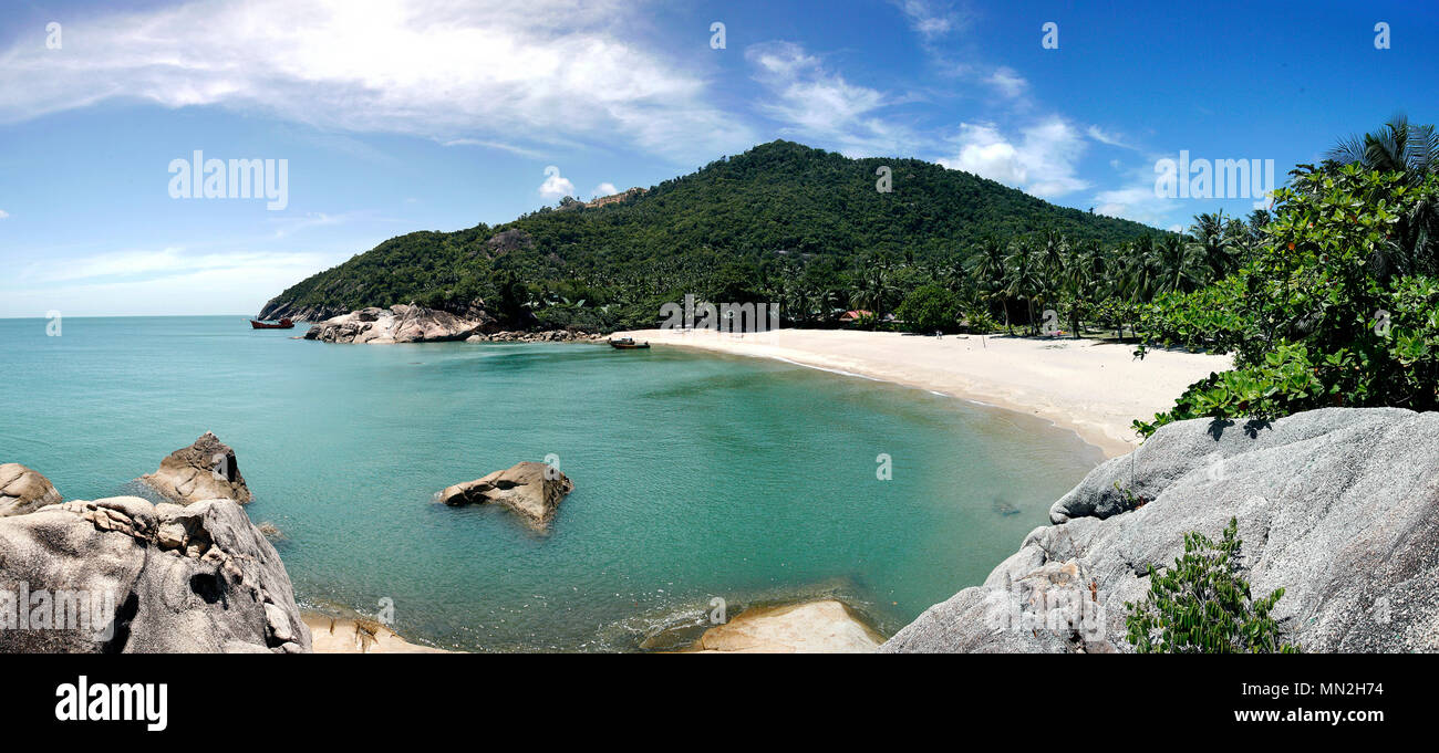 Panoramic beach in Koh Phangan, Thailand. Stock Photo
