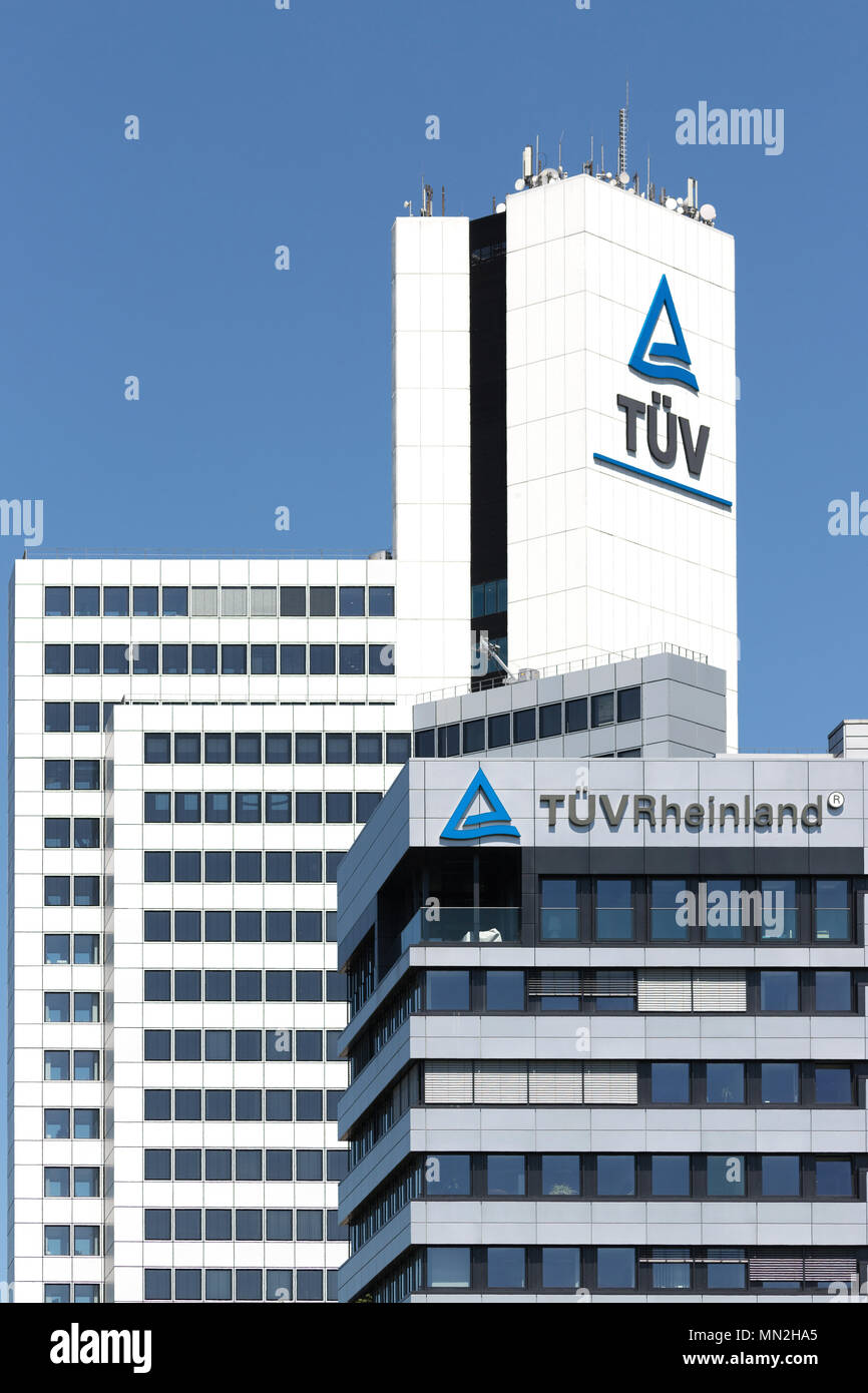 Headquarters of TÜV Rheinland in Cologne, Germany. Founded in 1872, TÜV Rheinland is one of the world’s leading testing service providers. Stock Photo