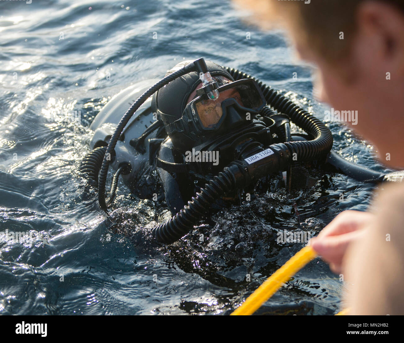 170816-N-SF508-033 ATLANTIC OCEAN (Aug. 16, 2017) A Sailor assigned to ...