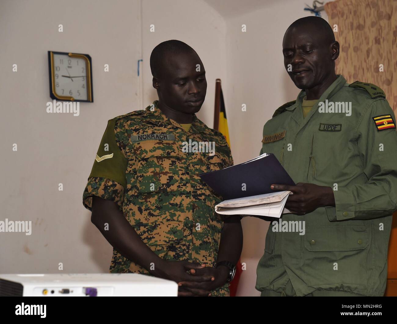 Lance Cpl. Denis Nokrach and Capt. John Robert Mwonge, both Marines in