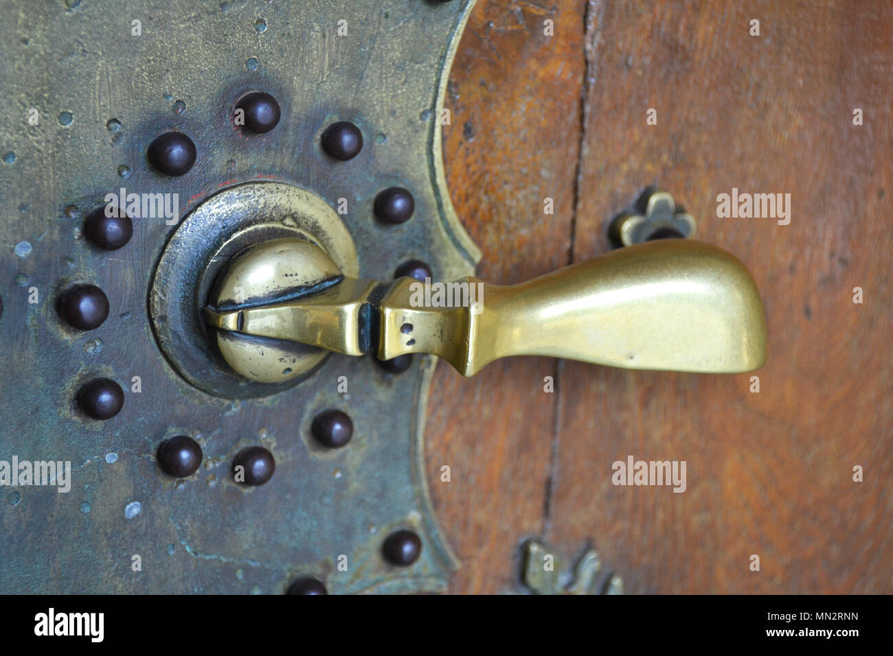 Old metal door handle Stock Photo Alamy