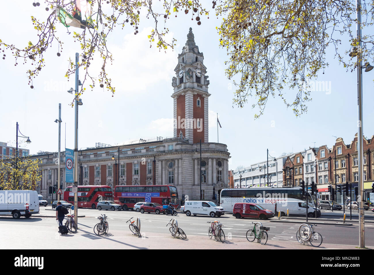 Lambeth Town Hall, Brixton Hill, Brixton, London Borough of Lambeth, Greater London, England, United Kingdom Stock Photo