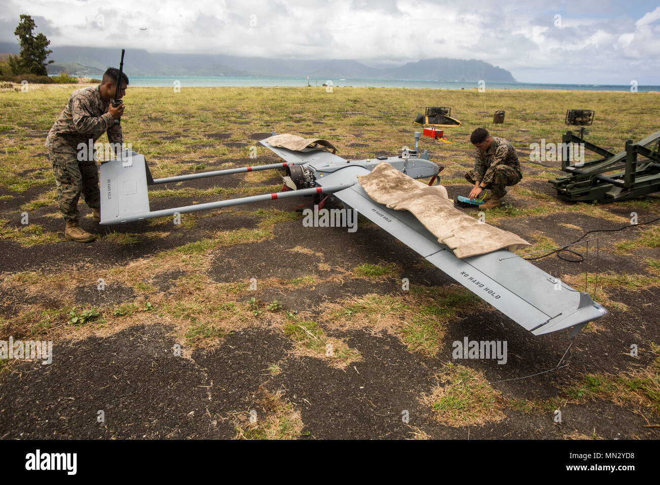 Uas Target Personnel from a Marine unmanned aerial vehicle squadron perform ...