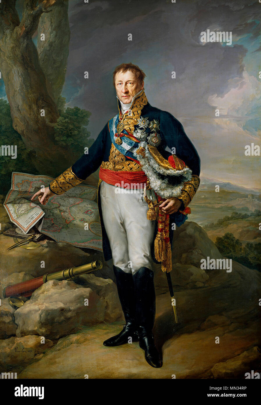 Pedro de Alcantara Alvarez de Toledo and Salm Salm, XIII Duke of Infantado, Vicente Lopez Portana, 1827 Stock Photo