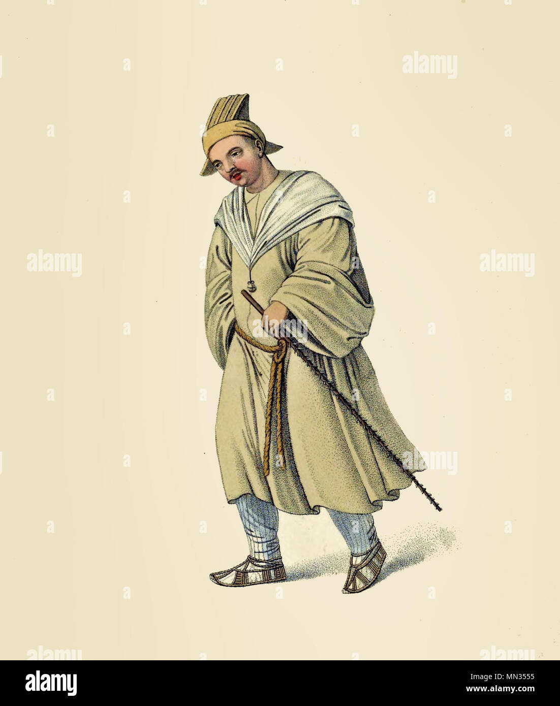 A Traveller in China, circa 1800 Stock Photo