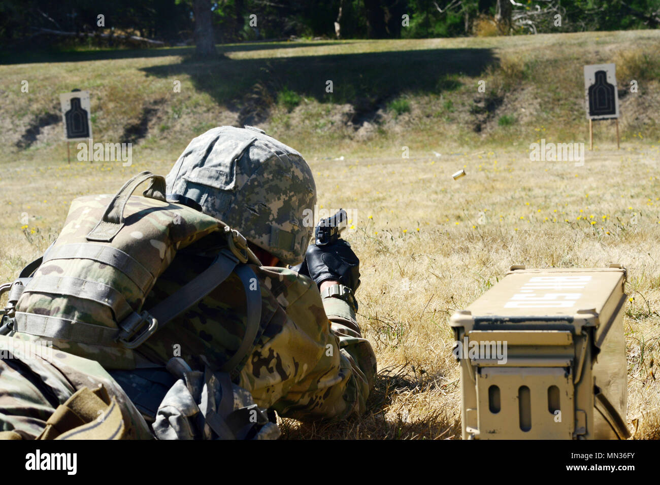 Oregon Army National Guard Pfc. Michael Levine, with 821st Troop