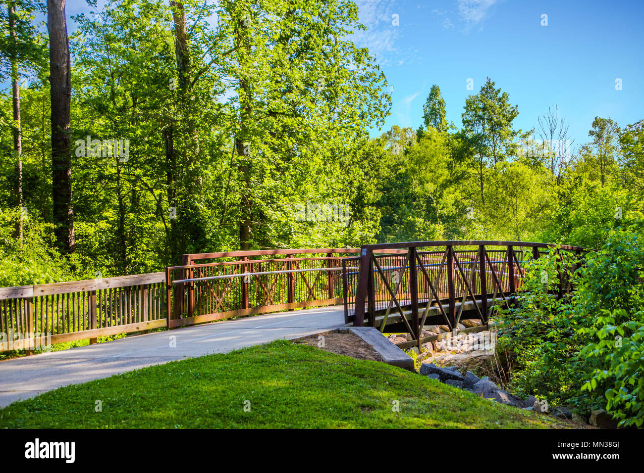 Rusty Bridge on an Outdoor Fitness Trail Stock Photo Alamy