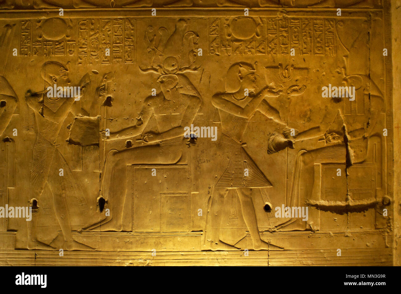 Egypt. Abydos. Temple of Seti I. New Kingdom. 19th Dynasty. Relief with ...