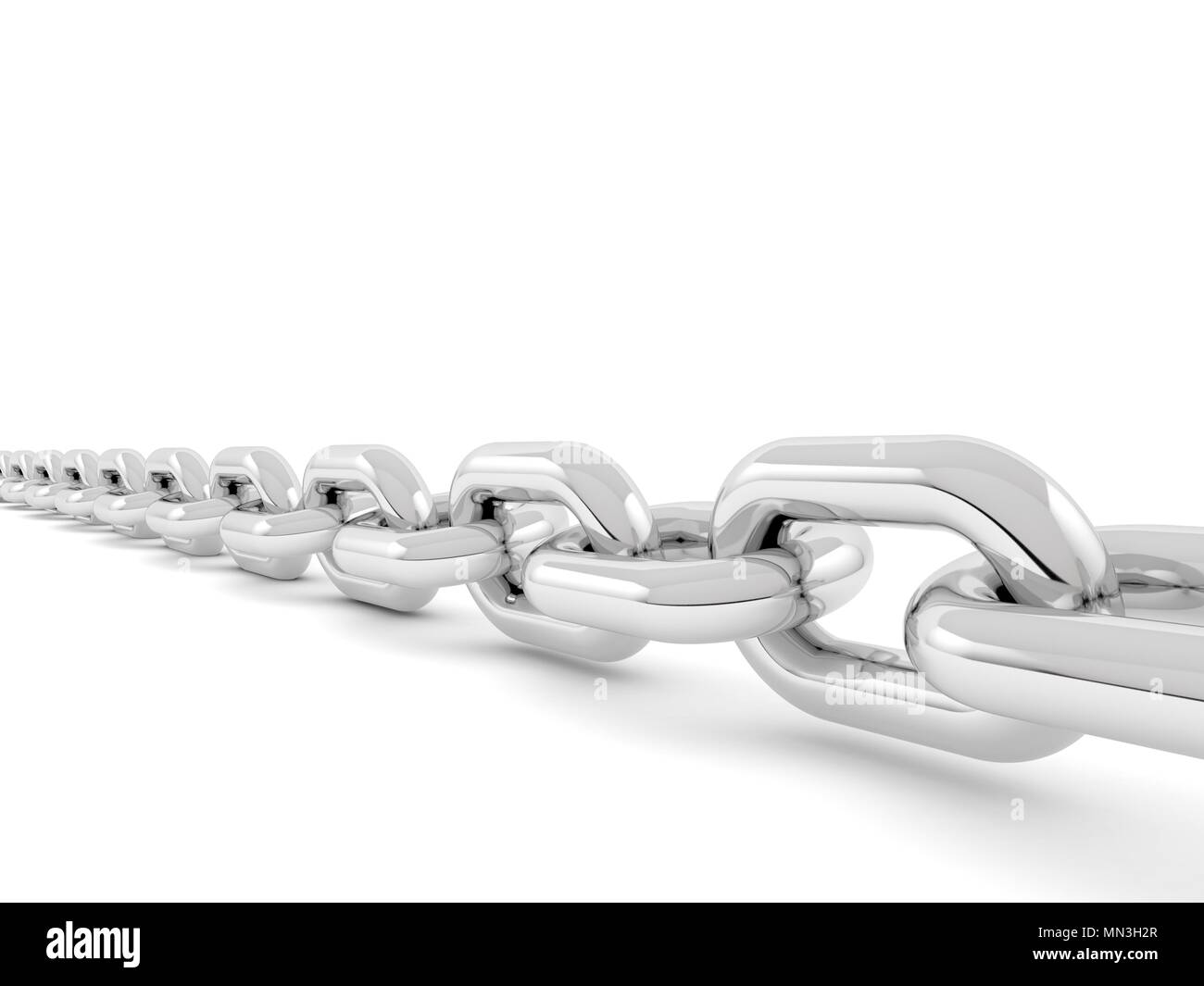 Metal chain on a white background. 3d render illustration Stock Photo ...