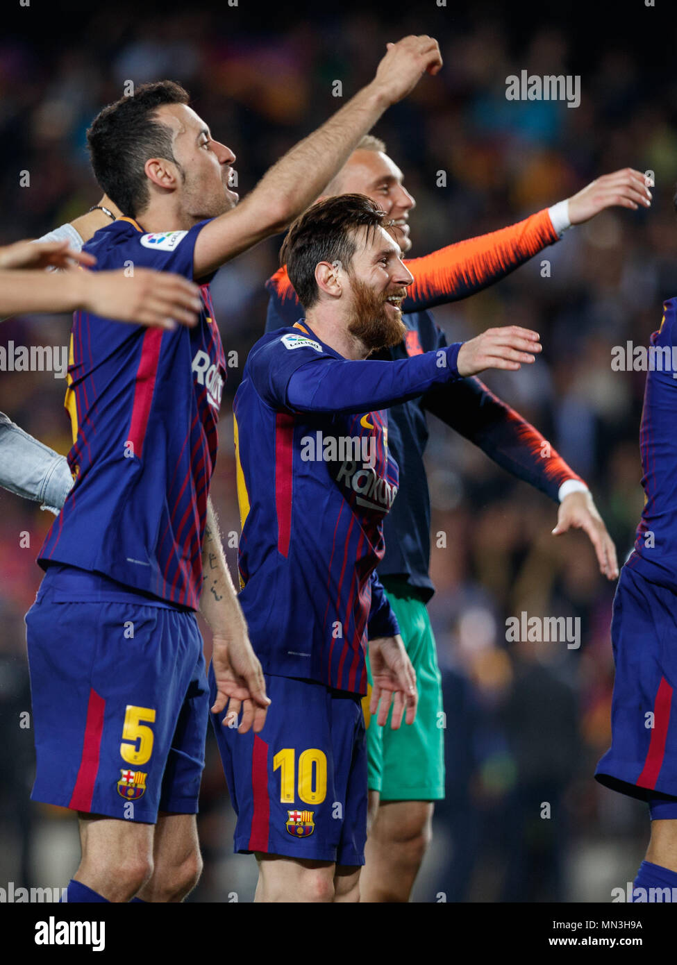 Barcelona, 6th May: FC Barcelona champions of LaLiga 2017/2018 during the  2017/2018 LaLiga Santander Round 36 game between FC Barcelona and Real  Madri Stock Photo - Alamy
