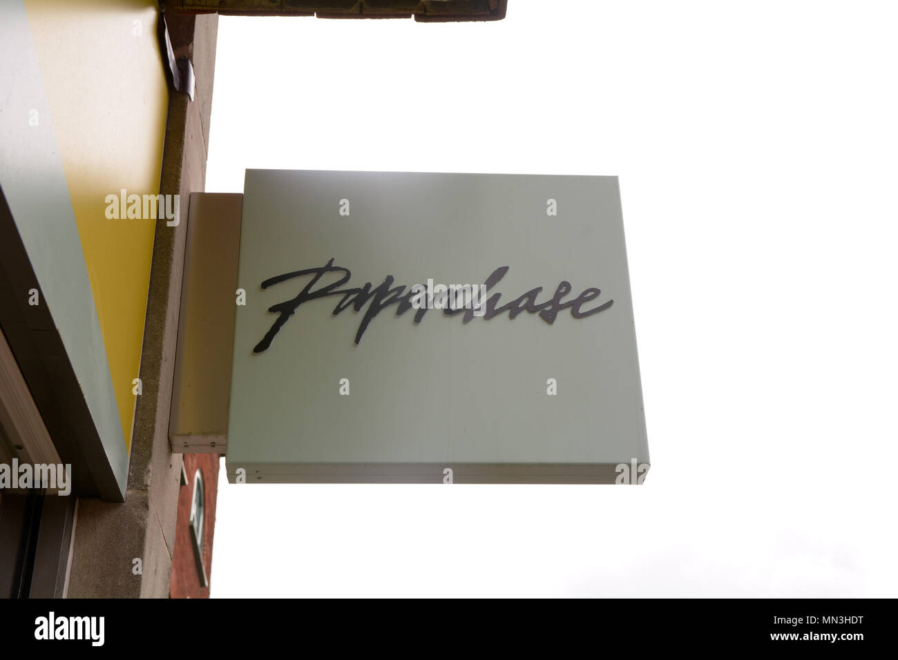 Paperchase the design-led stationery shop sign Stock Photo