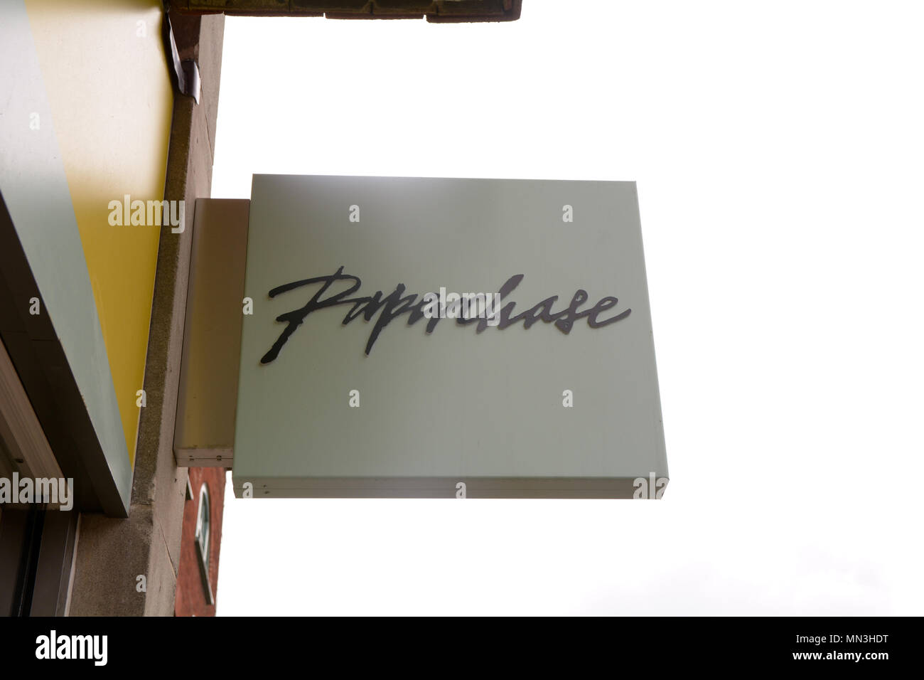Paperchase the designled stationery shop sign Stock Photo Alamy