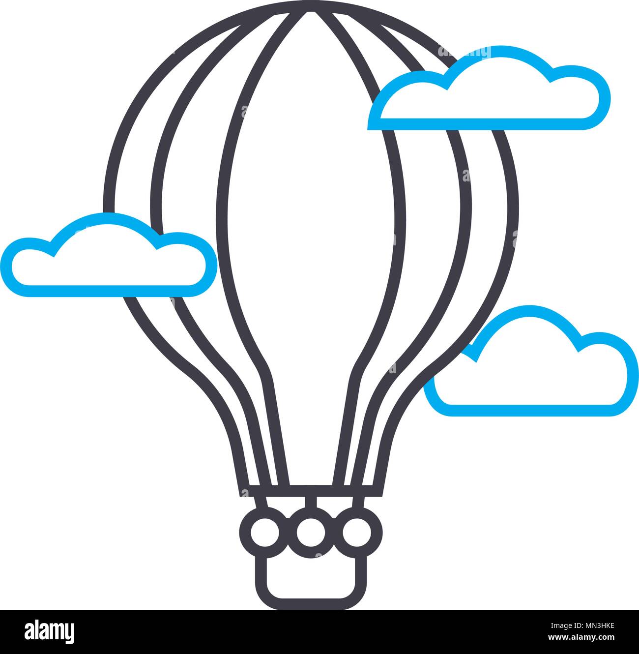 Balloon vector thin line stroke icon. Balloon outline illustration ...