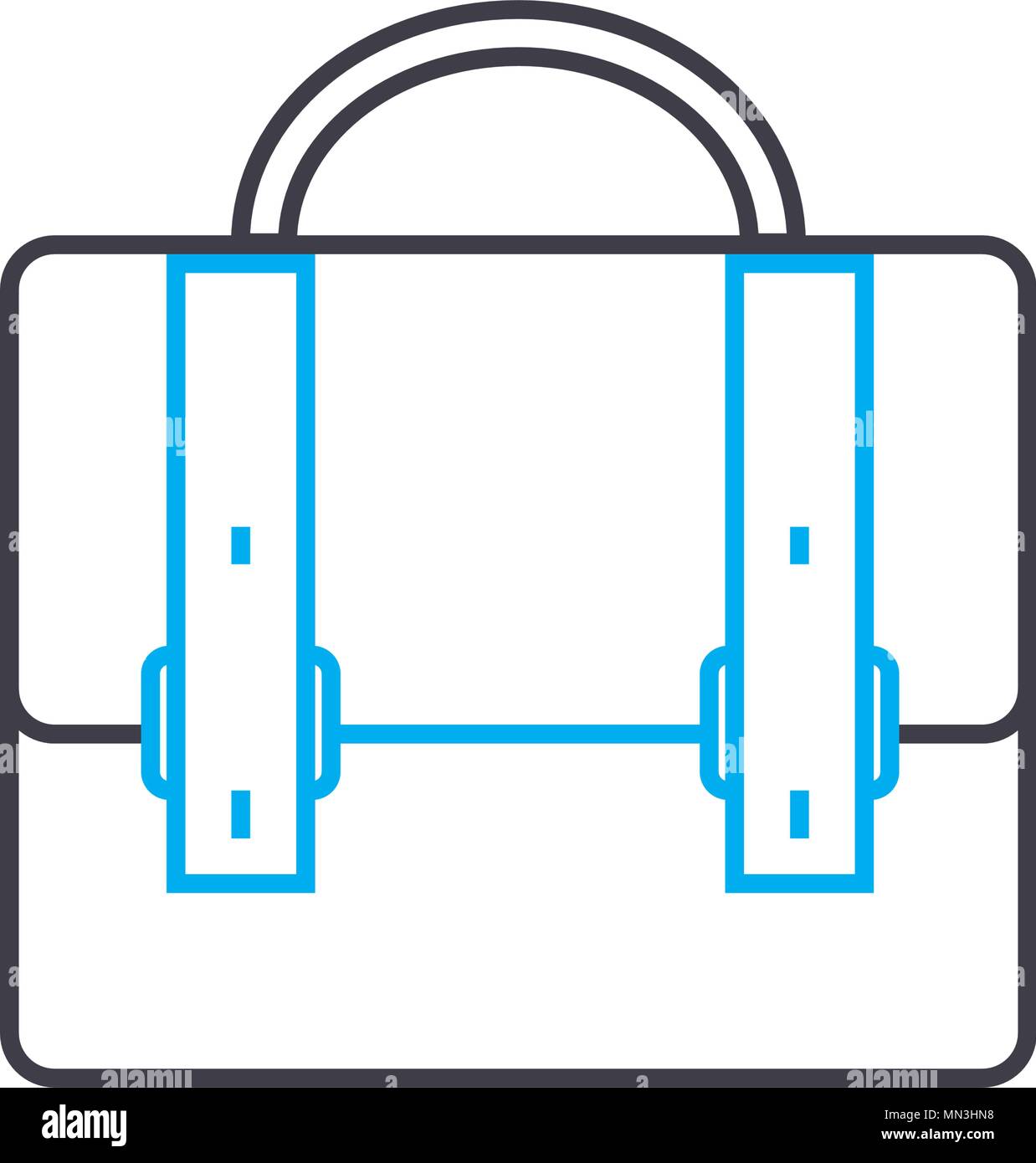 Brief bag symbol vector thin line stroke icon. Brief bag symbol outline ...