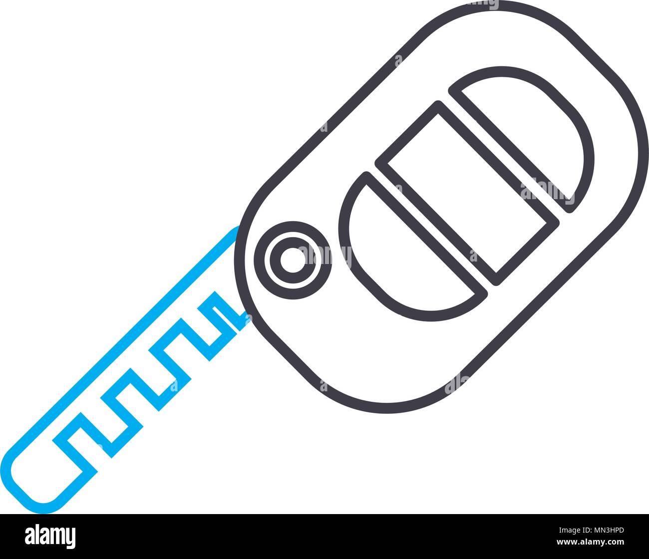 Car key vector thin line stroke icon. Car key outline illustration, linear sign, symbol concept. Stock Vector