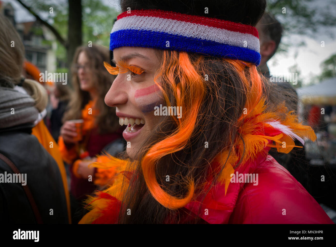 Celebration of King's Day in the city of Amsterdam Stock Photo