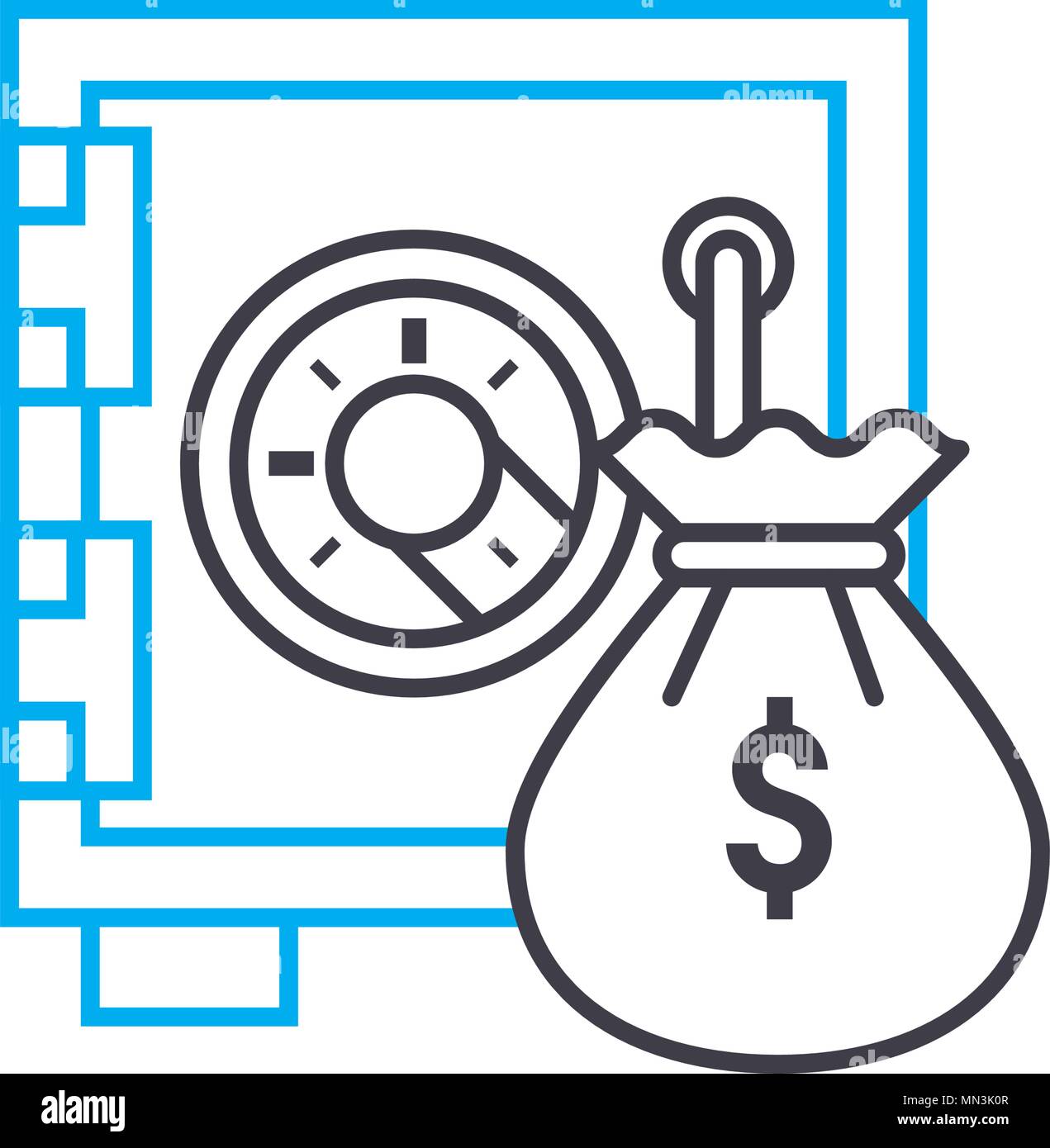 Financial reinsurance vector thin line stroke icon. Financial ...