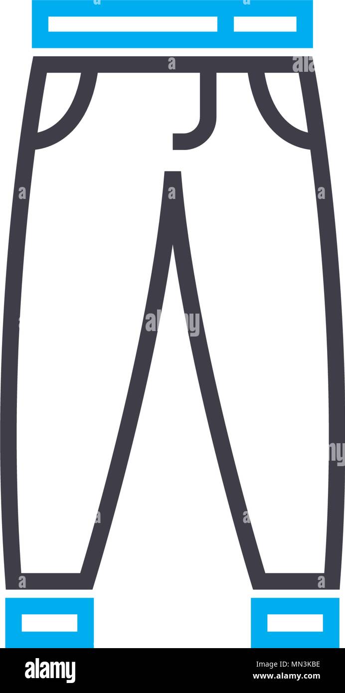 Men's jeans vector thin line stroke icon. Men's jeans outline ...