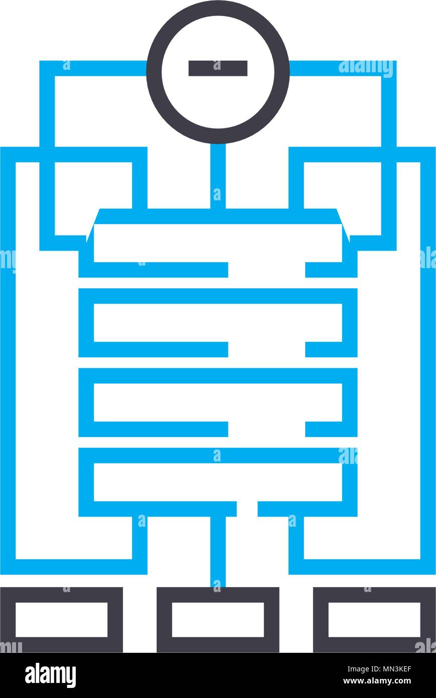 Organizational structure vector thin line stroke icon. Organizational ...
