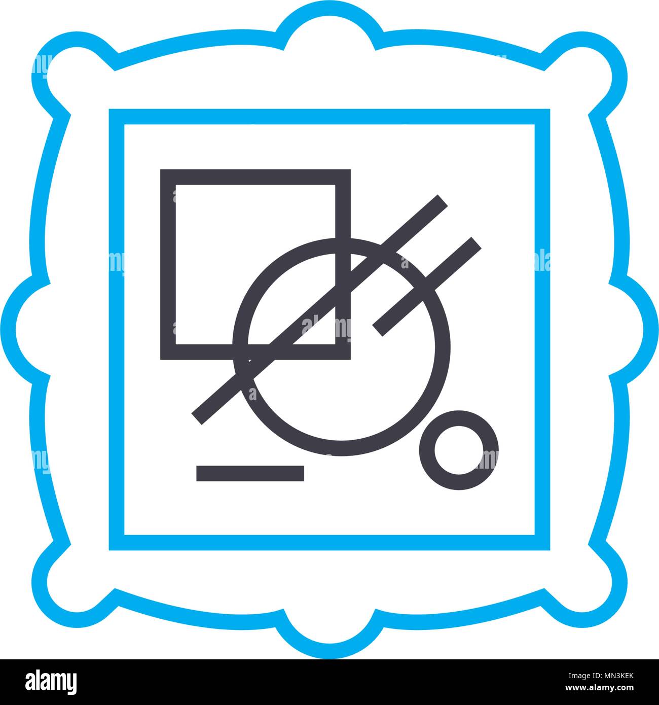 Painting vector thin line stroke icon. Painting outline illustration ...