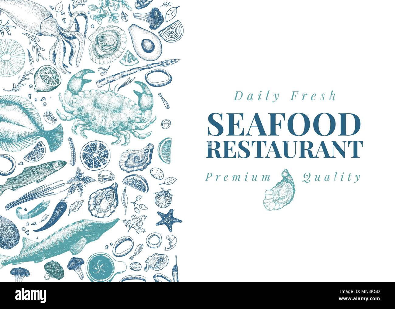 Seafood Vector Illustration Can Be Use For Restaurants Menu