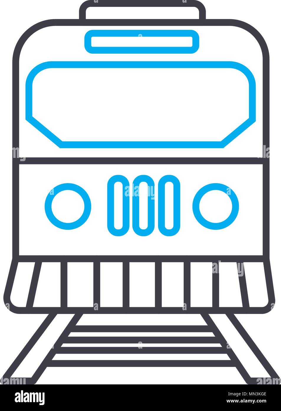 Railway vector thin line stroke icon. Railway outline illustration ...