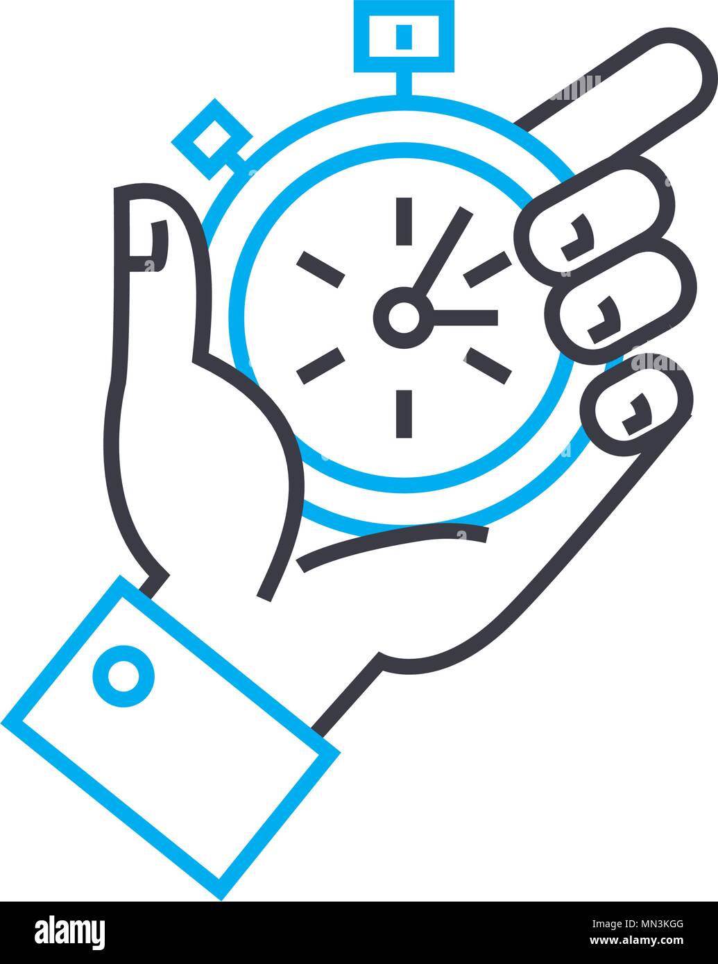 Record time vector thin line stroke icon. Record time outline
