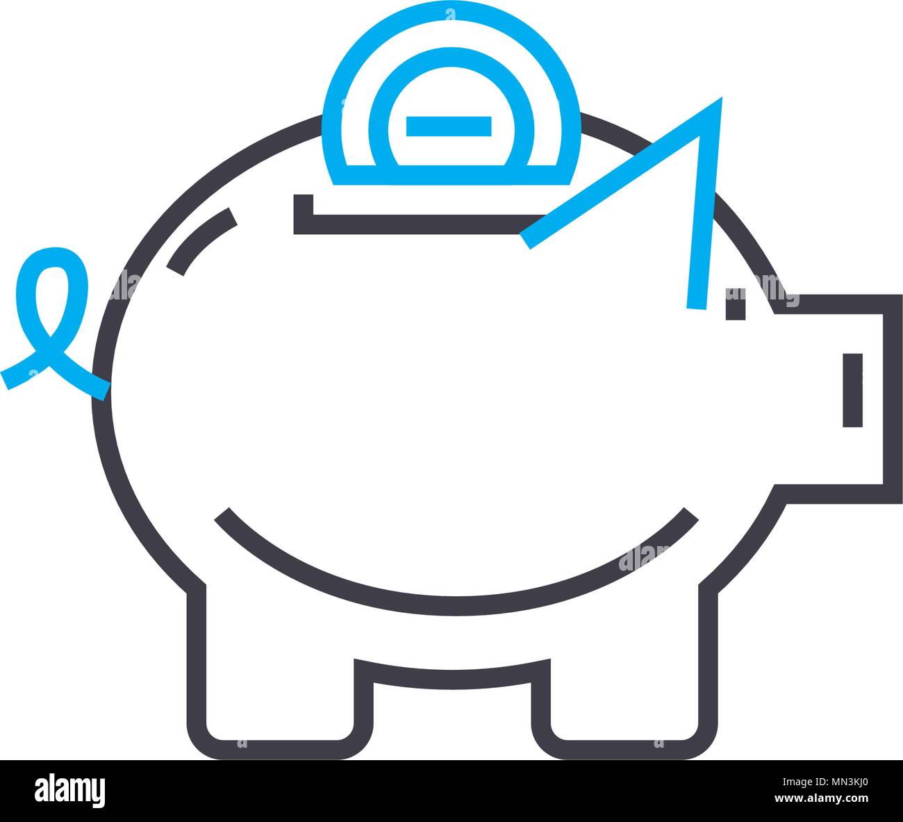Savings fund vector thin line stroke icon. Savings fund outline ...