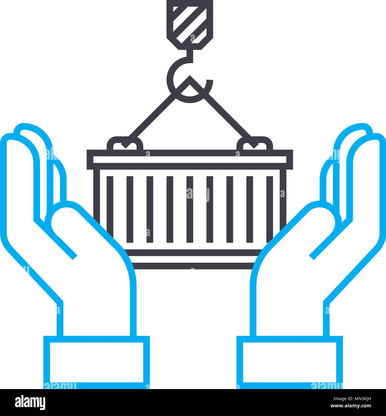 Shipping insurance vector thin line stroke icon. Shipping insurance ...