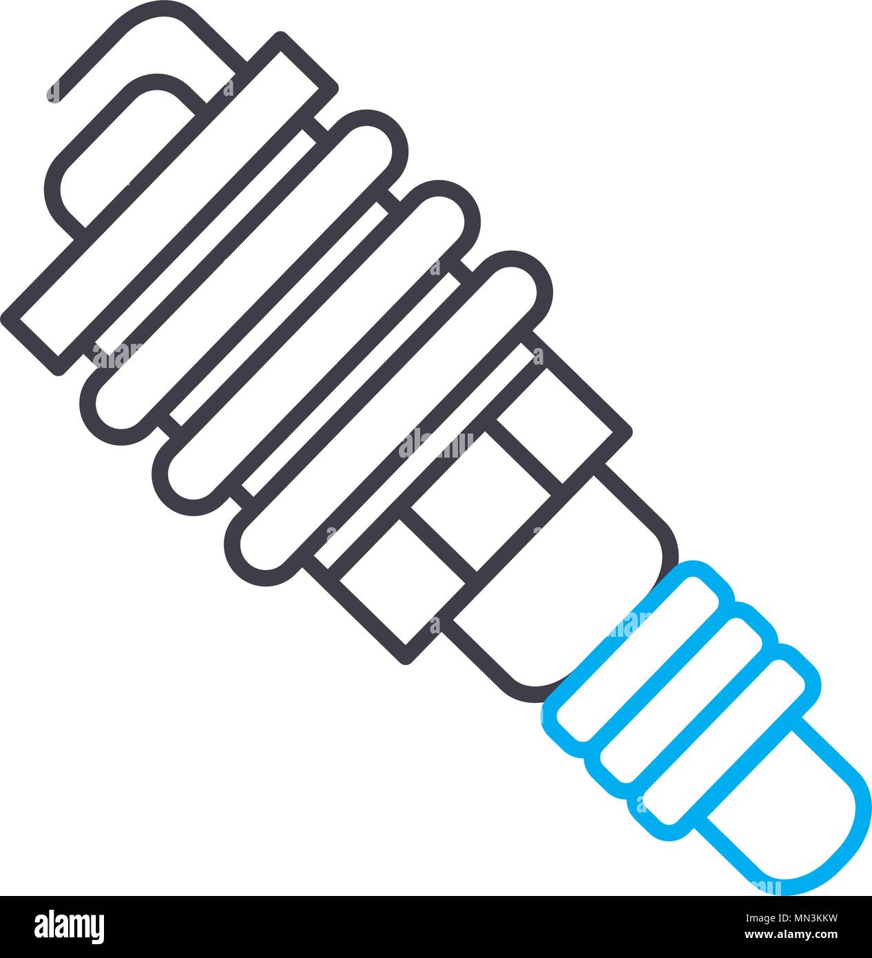 Spark plug vector thin line stroke icon. Spark plug outline