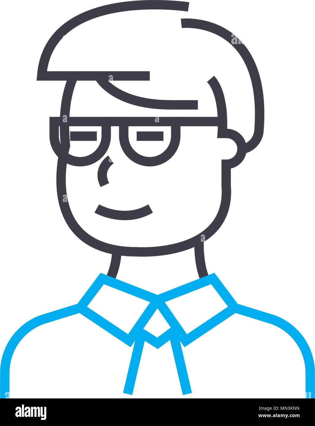 Student vector thin line stroke icon. Student outline illustration ...