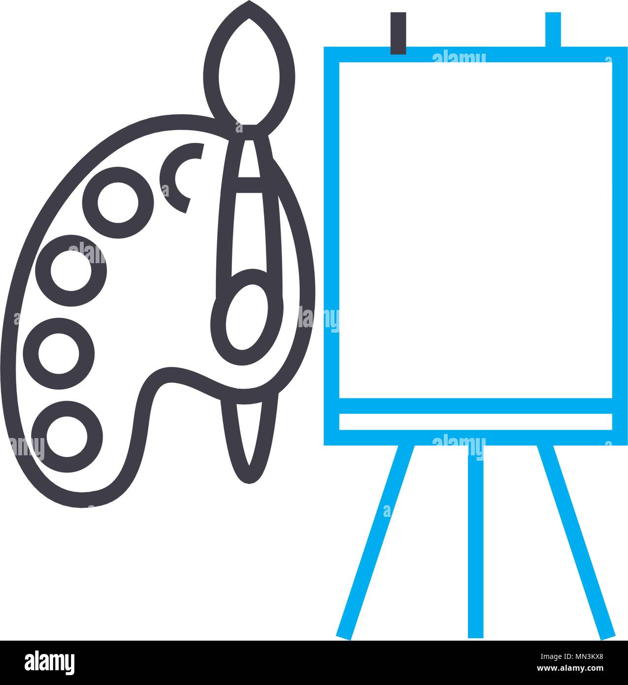 Tools for drawing vector thin line stroke icon. Tools for drawing ...