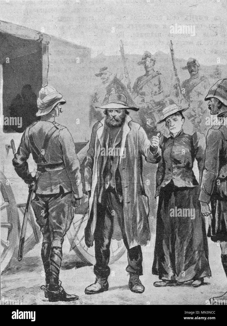 Anglo Boer War. Boer general Cronie and his wife arrested. Vintage ...