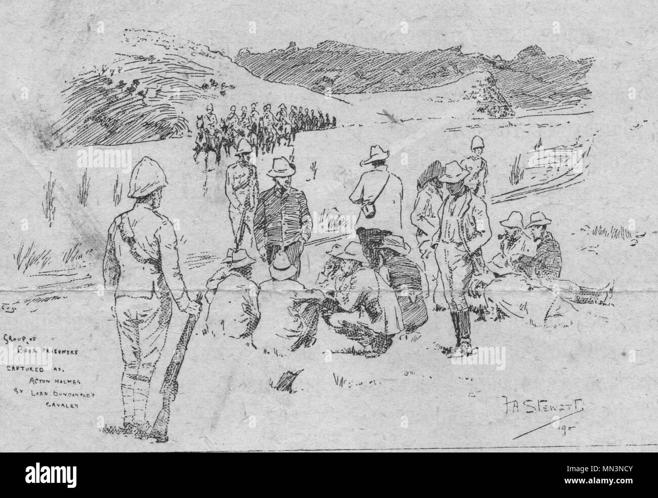 Anglo Boer War. Vintage engraved illustration. Published in magazine in 1900. Stock Photo