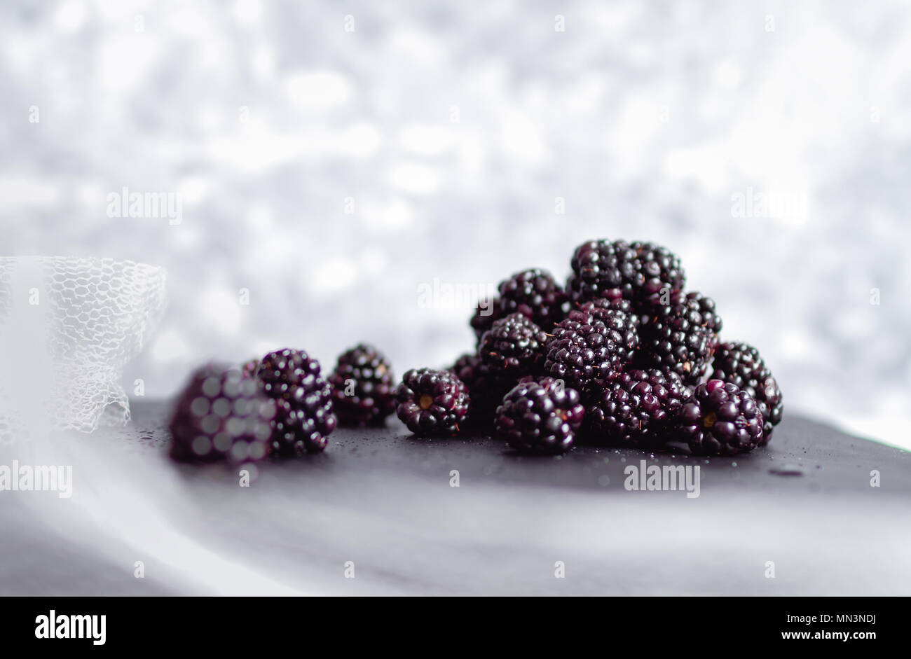 Blackberries, bright background Stock Photo