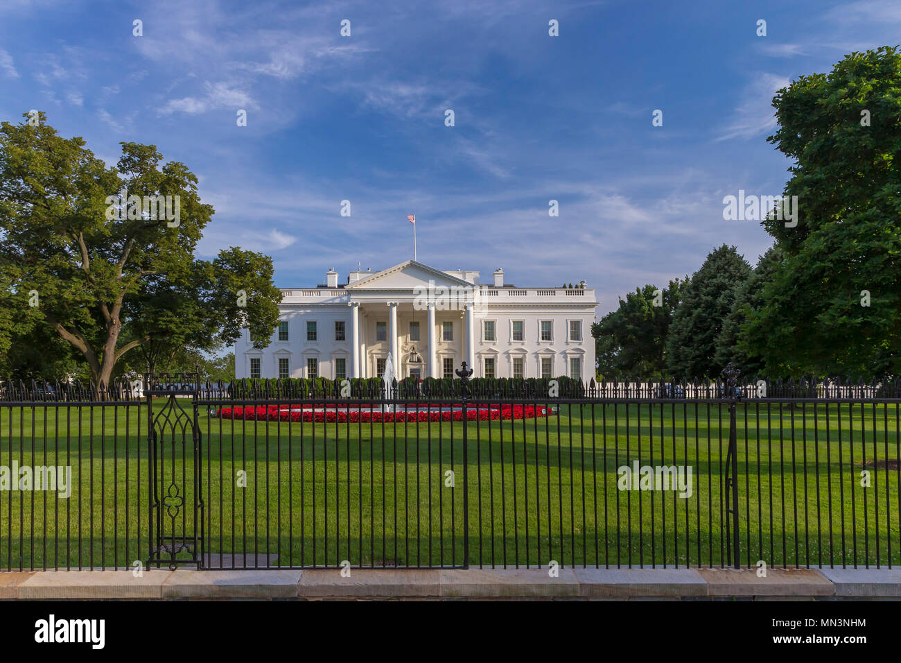 Summer evening, South Facade, White House, Washington DC, USA, North America Stock Photo