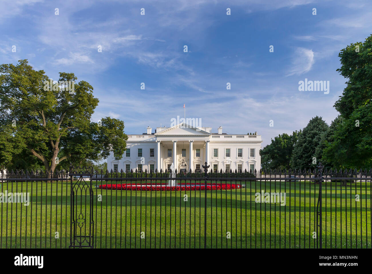 Summer evening, South Facade, White House, Washington DC, USA, North America Stock Photo