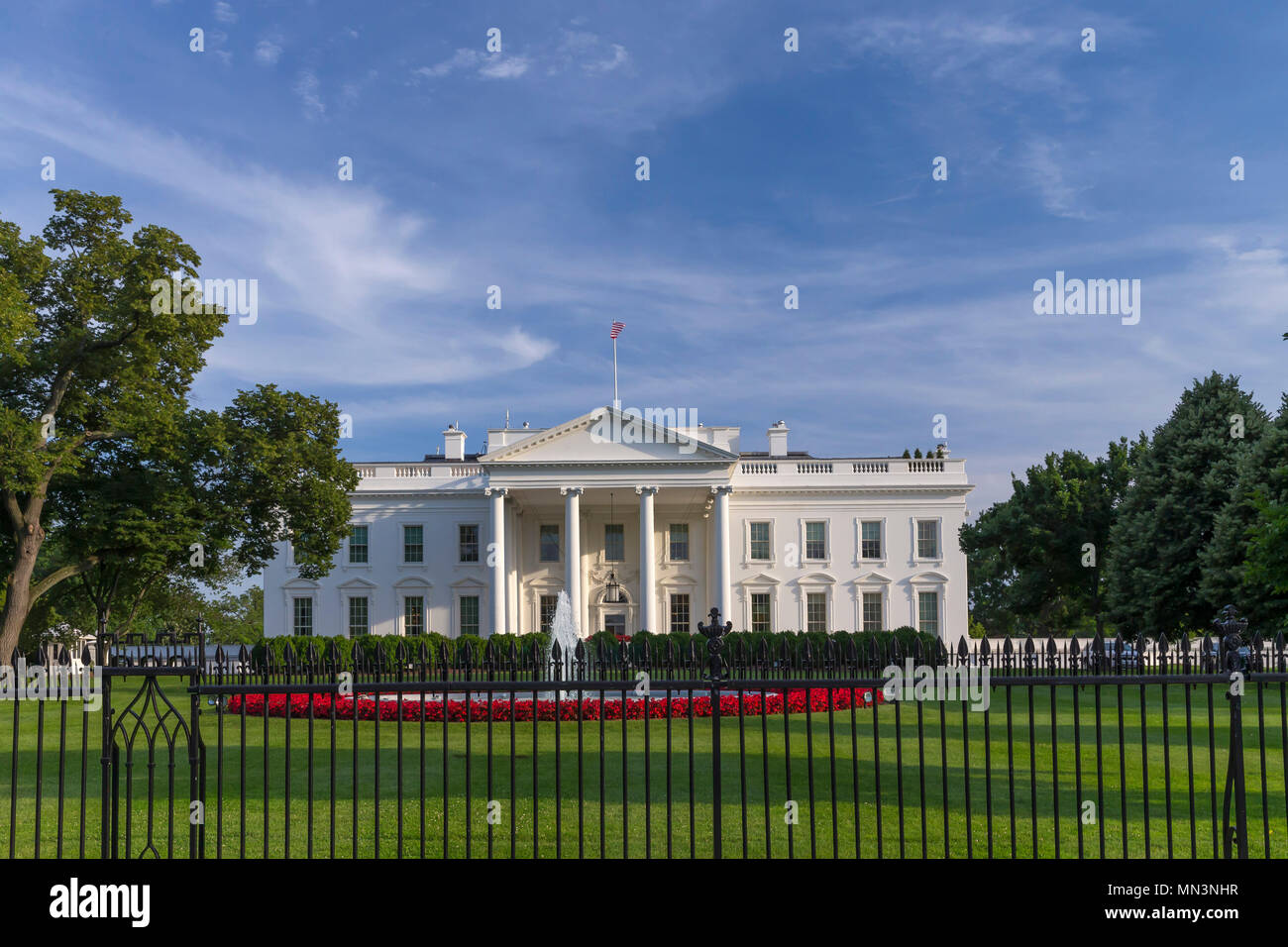 Summer evening, South Facade, White House, Washington DC, USA, North America Stock Photo