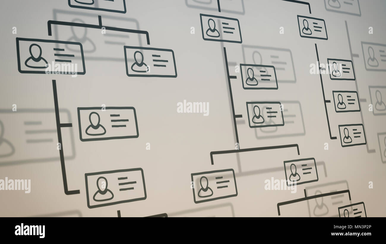 close up view of a company organization chart on a whiteboard hand chart of a company